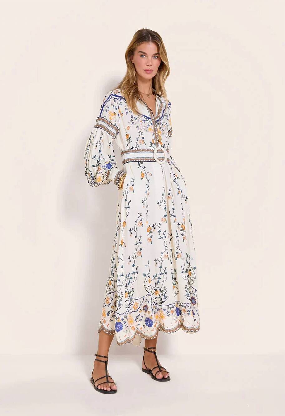 NEW SCARLETT POPPIES flora danica long dress in white